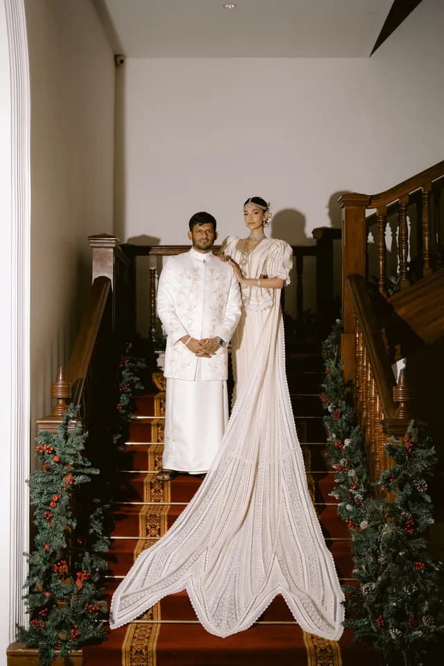 Bridal Portraits in Classic Pintharu wedding couture