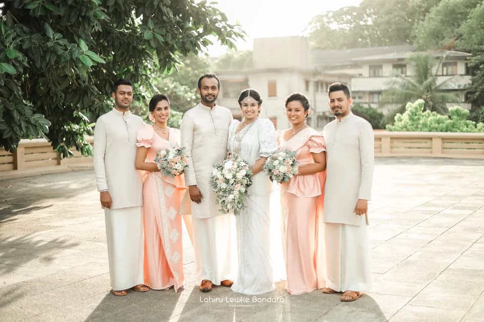Wedding party in national groomwear