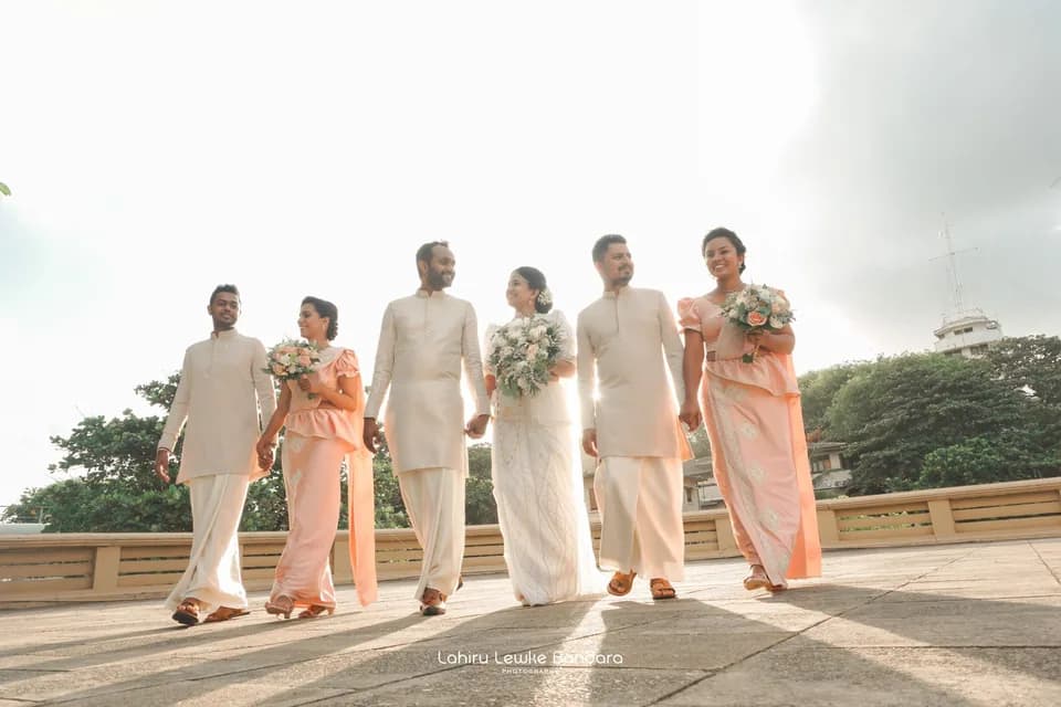 Wedding party in national groomwear